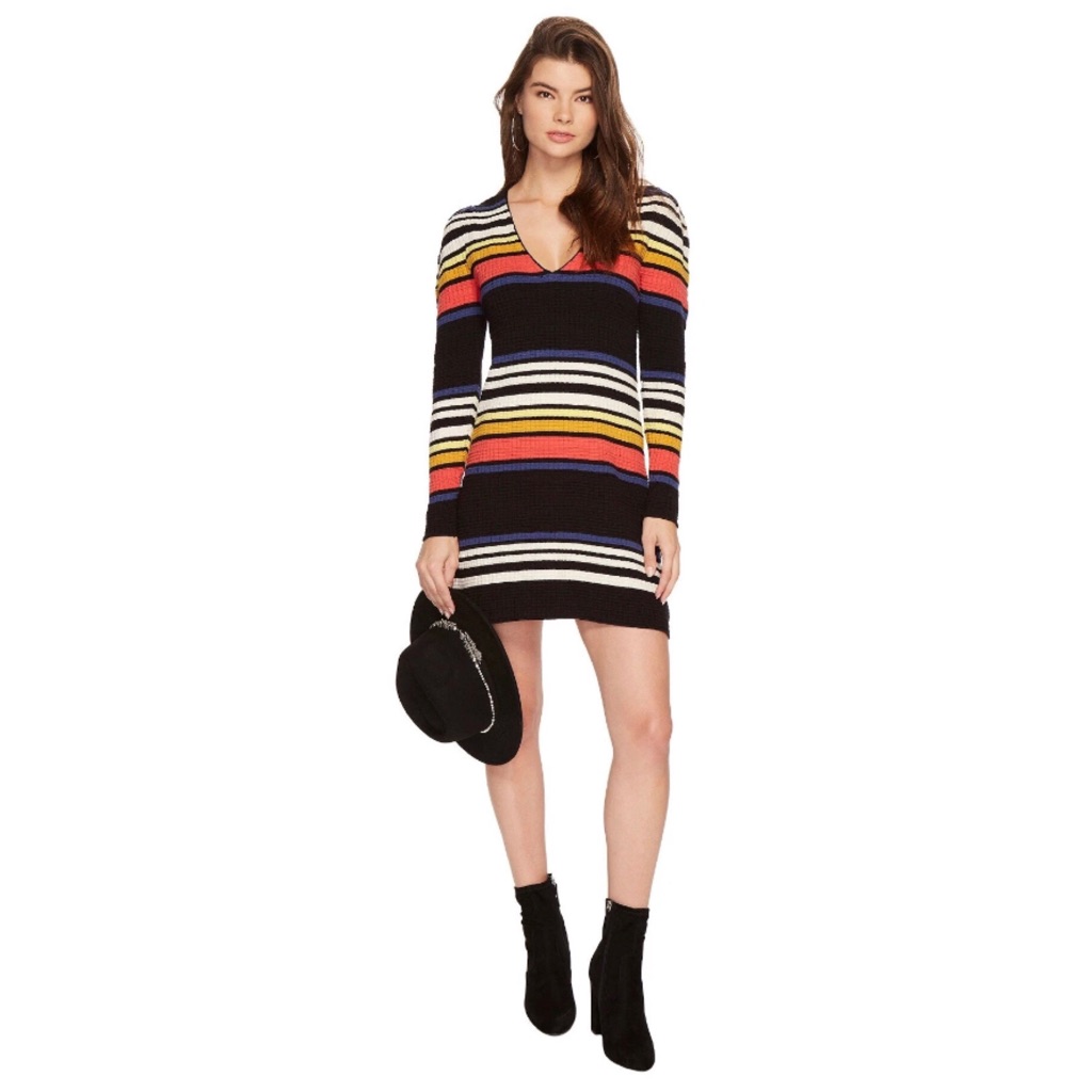 Free People Gidget Sweater Dress Multicolour Stripe Size Xs